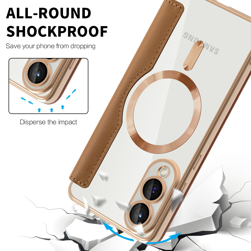 Techsuit - SmartMag Book Case - Galaxy S25 Edge - Brown