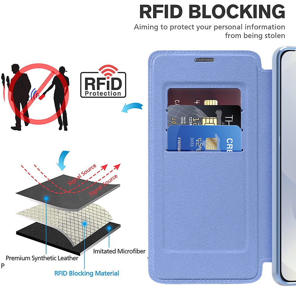 Techsuit - SmartMag Book Case - Galaxy S25 Edge - Light Blue