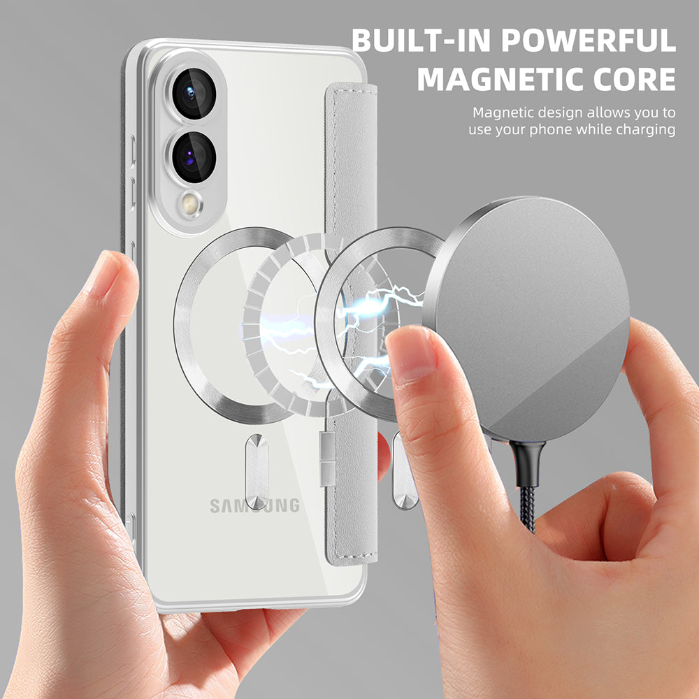 Techsuit - SmartMag Book Case - Galaxy S25 Edge - Gray