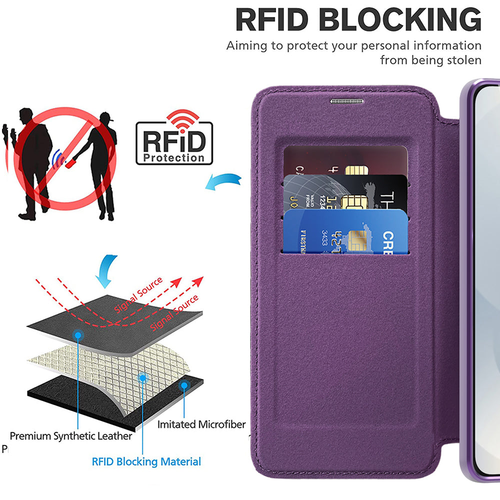 Techsuit - SmartMag Book Case - Galaxy S25 Edge - Purple