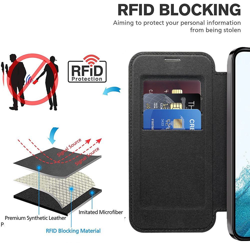 Techsuit - SmartMag Book Case - Galaxy S22 5G - Black