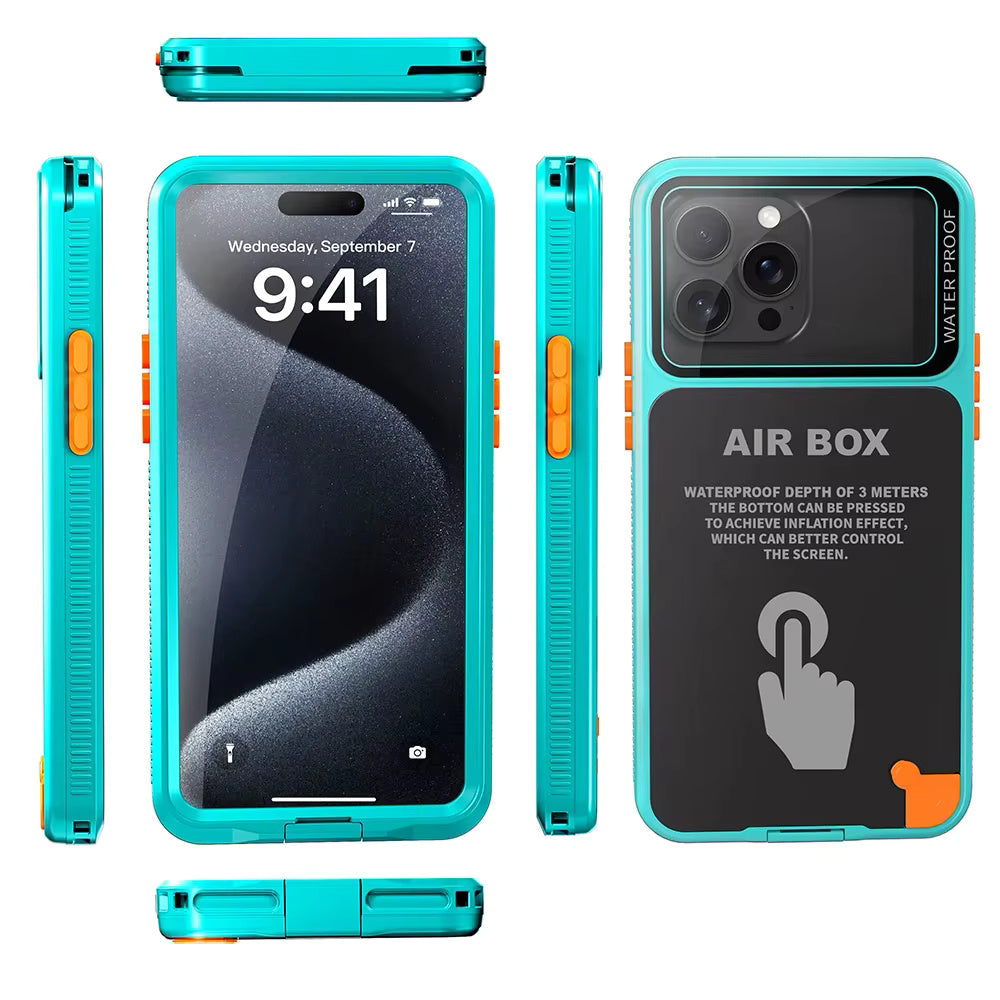 ShellBox - AirBox Waterproof IP68 (6.7 inch) - iPhone 12 Pro Max/13 Pro Max/14 Pro Max/ 15 Pro Max/16 Pro Max/15+/16+ - Blue