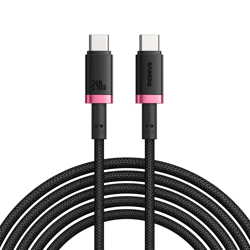 Baseus - Data Cable Dura Series (P10377803U03-01) - for MacBook, Fast Charging, Type-C, PD 240W, 480Mbps, 1m - Red / Black