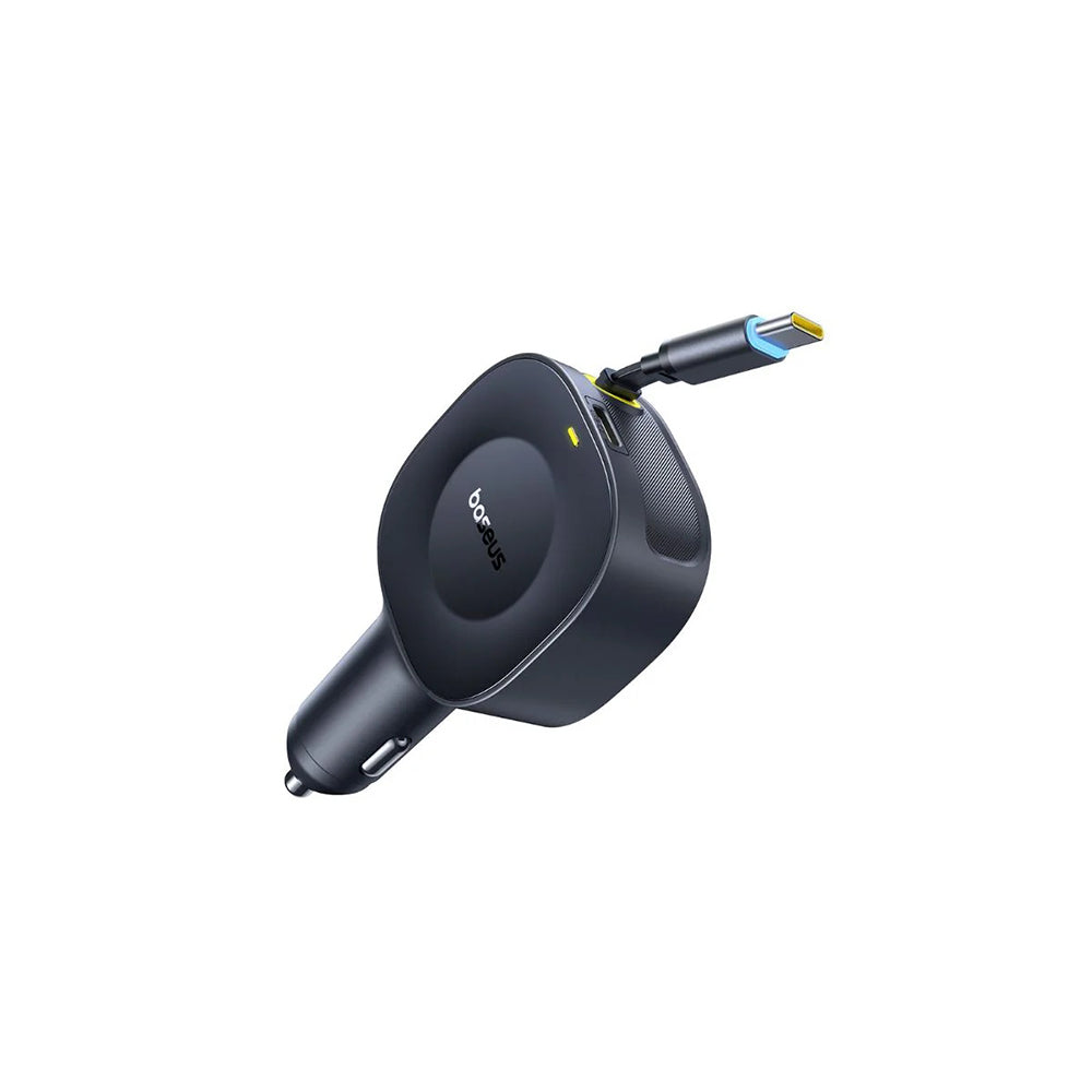 Baseus - Car Charger PrimeTrip VR2 (C0206400) - with Retractable Cable, 2 x Type-C, 30W - Black