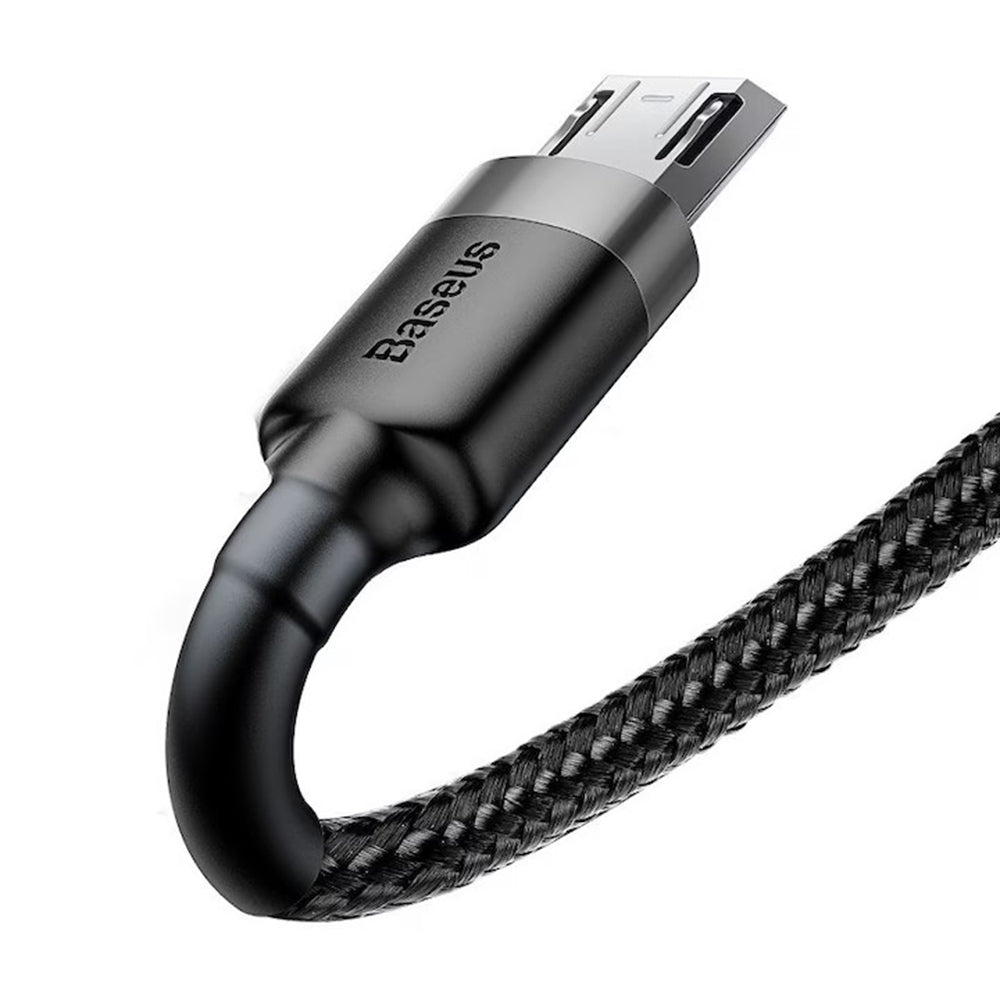 Baseus - Data Cable Cafule (CAMKLF-HG1) - USB to Micro-USB, 2A, Quick Charge, Nylon Braid, Velcro, 480Mbps, 3m - Black