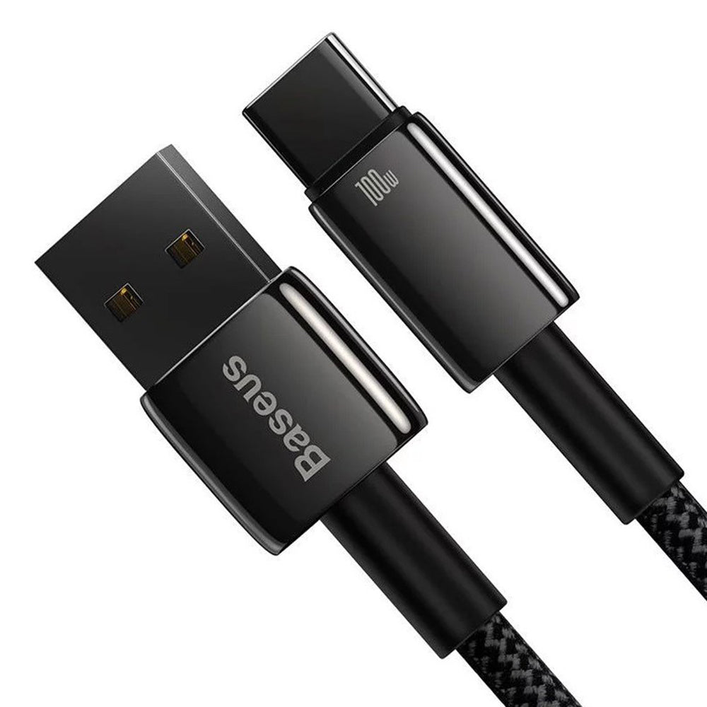 Baseus - Data Cable Tungsten Gold  (CAWJ000101) - USB to Type-C, Super Fast Charge, 100W, 480Mbps, 2m - Black