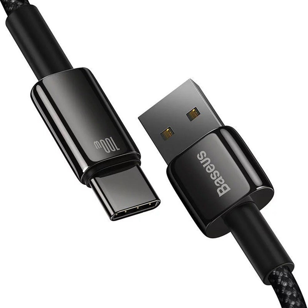 Baseus - Data Cable Tungsten Gold  (CAWJ000101) - USB to Type-C, Super Fast Charge, 100W, 480Mbps, 2m - Black