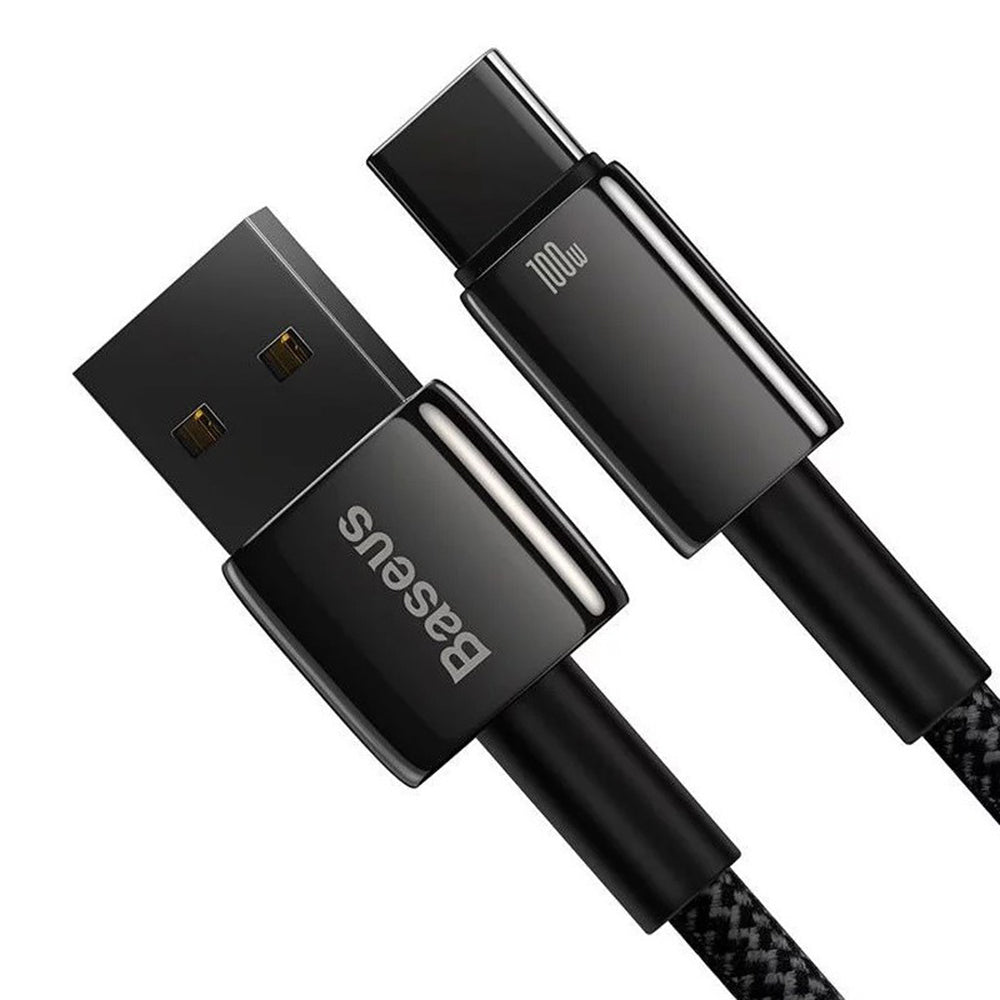 Baseus - Data Cable Tungsten Gold  (CAWJ000001) - USB to Type-C, Super Fast Charge, 100W, 480Mbps, 1m - Black
