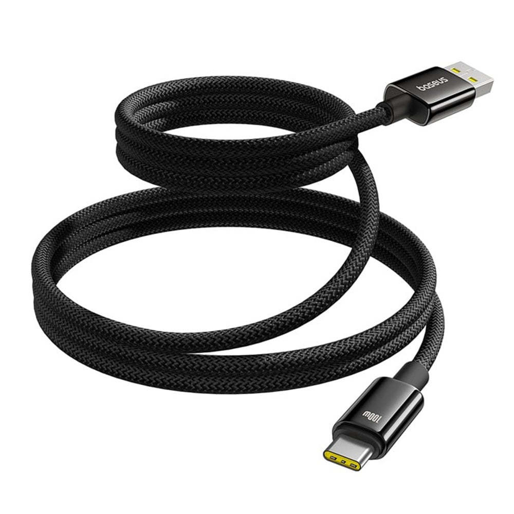 Baseus - Data Cable Tungsten Gold (P10319805111-02) - Type-C to USB, Super Fast Charge, 100W, 480Mbps, 1m - Black