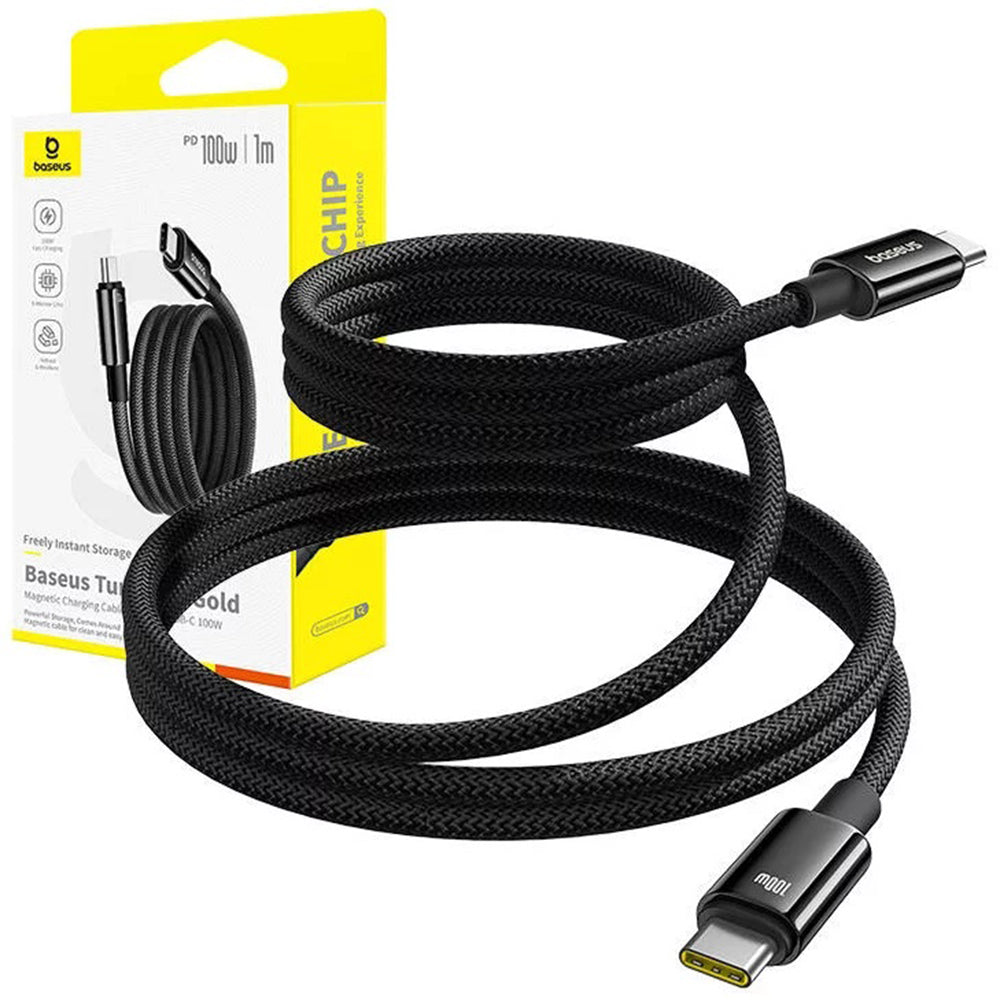 Baseus - Data Cable Tungsten Gold  (P10319805111-00) - Type-C to Type-C, Super Fast Charge, 100W, 480Mbps, 1m - Black