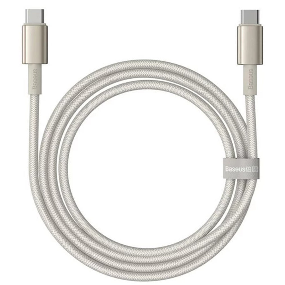 Baseus - Data Cable Tungsten Gold  (P10319800G21-00) - Type-C to Type-C, Super Fast Charge, 100W, 480Mbps, 1m - Gold