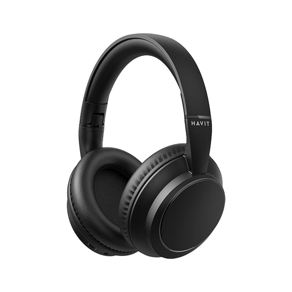 Havit - Wireless Headphones (H619BT) - On-ear, Bluetooth V5.4, ENC, 3 EQ Modes, 400mAh, Type-C, Button Control - Black