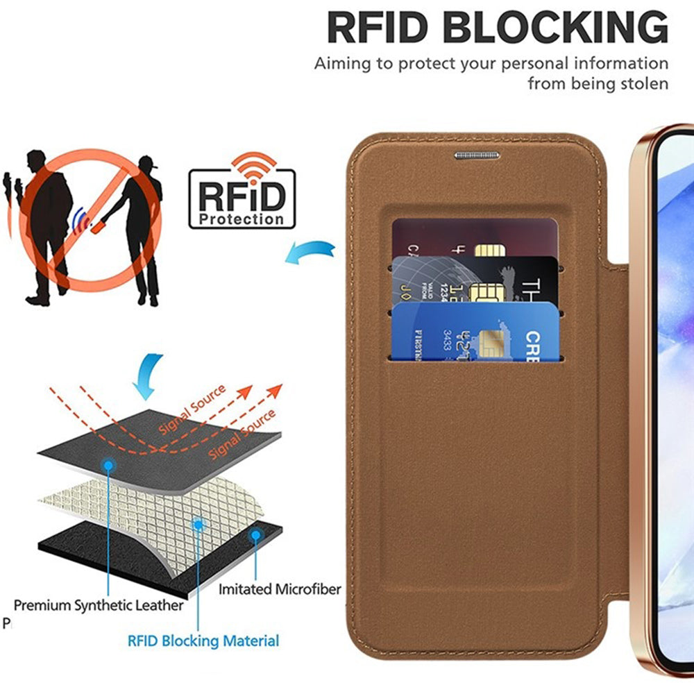 Techsuit - SmartMag Book Case - Galaxy A55 5G - Brown