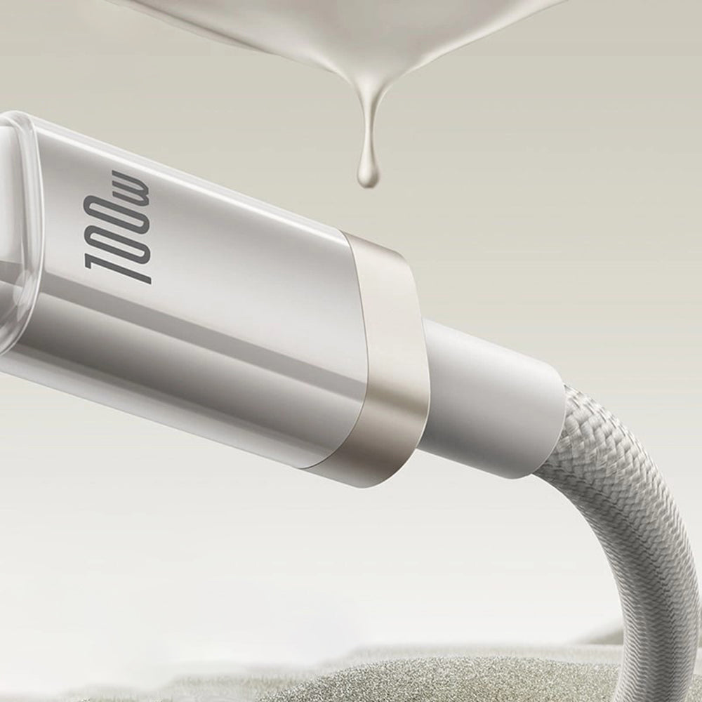 Baseus - Data Cable Titanium (P10378102G21-02) - USB to Type-C 100W, Fast Charging, 480Mbps, Naylon, 2m - Silver