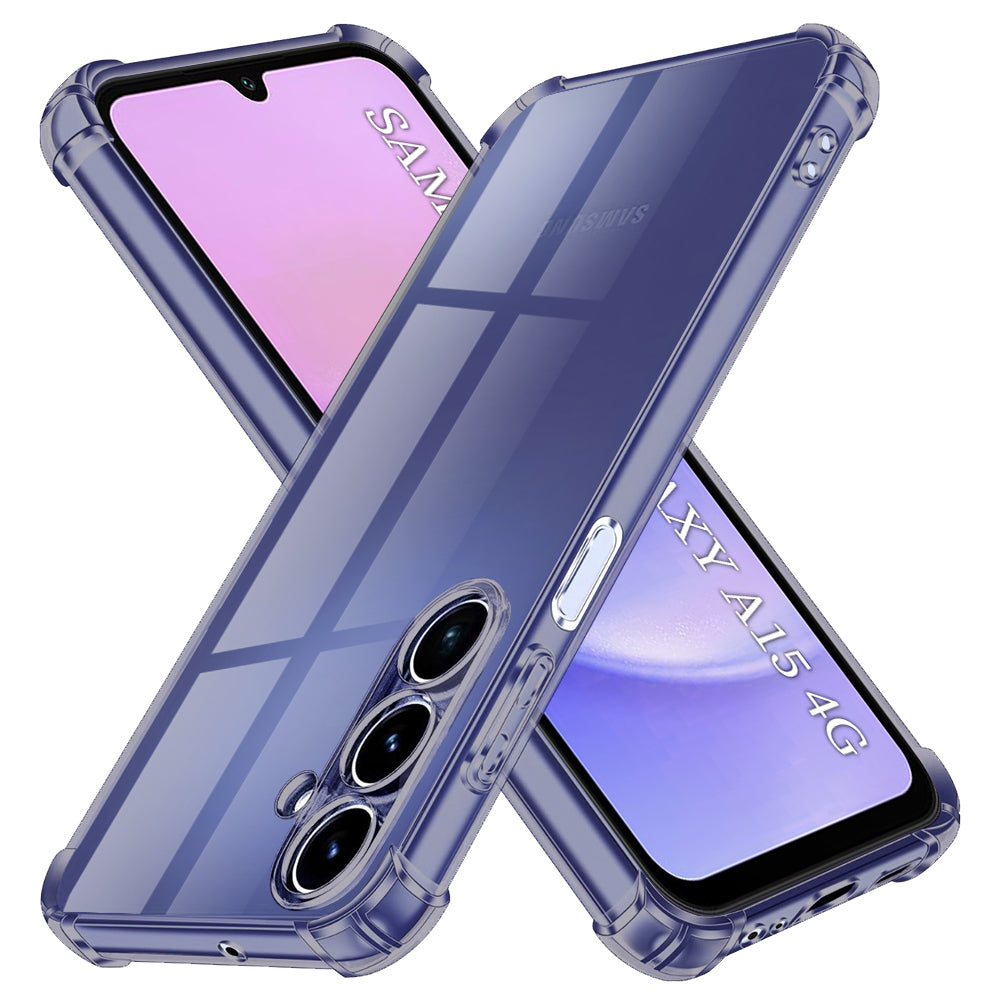 Techsuit - Shockproof Clear Silicone - Samsung Galaxy A15 4G / A15 5G - Smoke Black