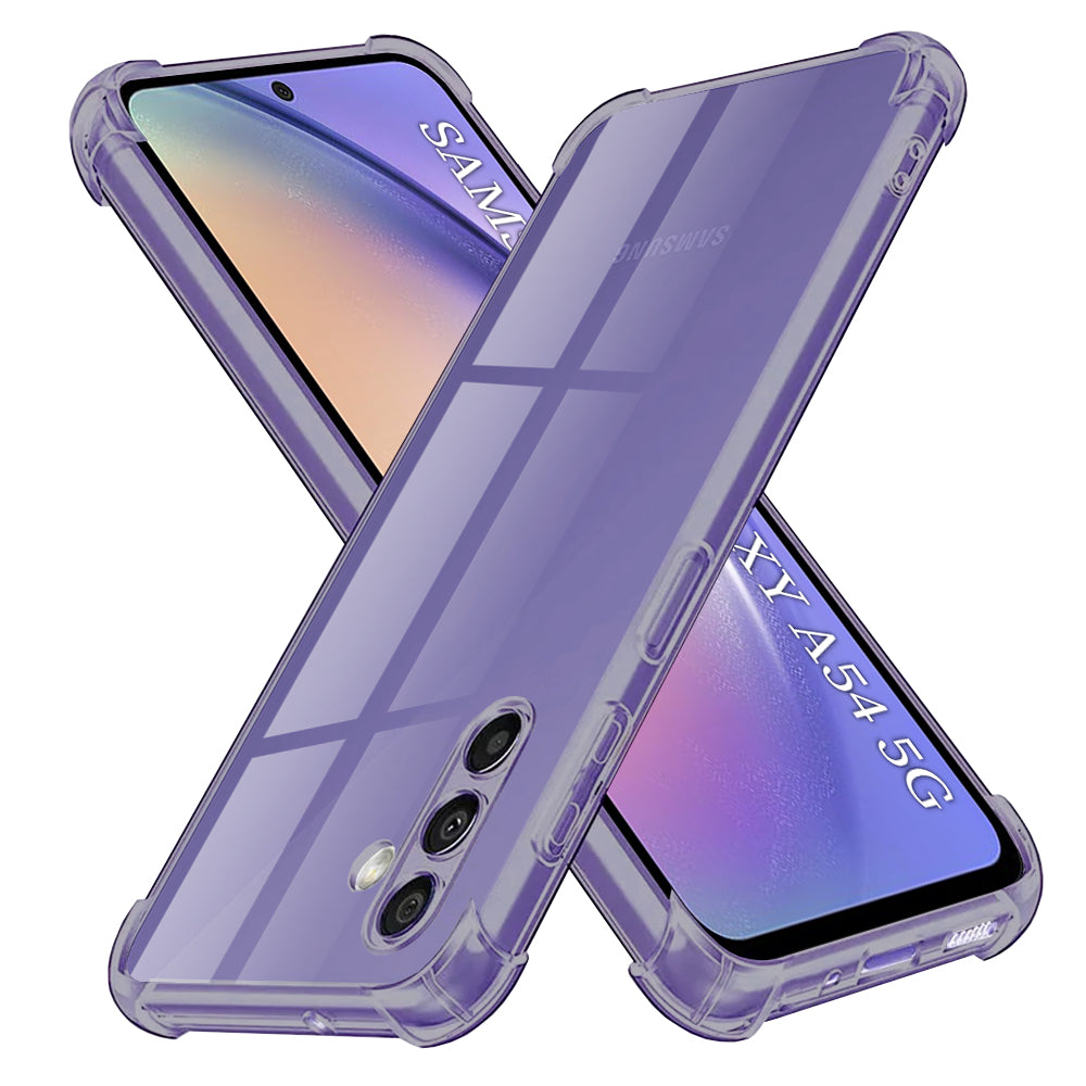 Techsuit - Shockproof Clear Silicone - Samsung Galaxy A54 - Smoke Black