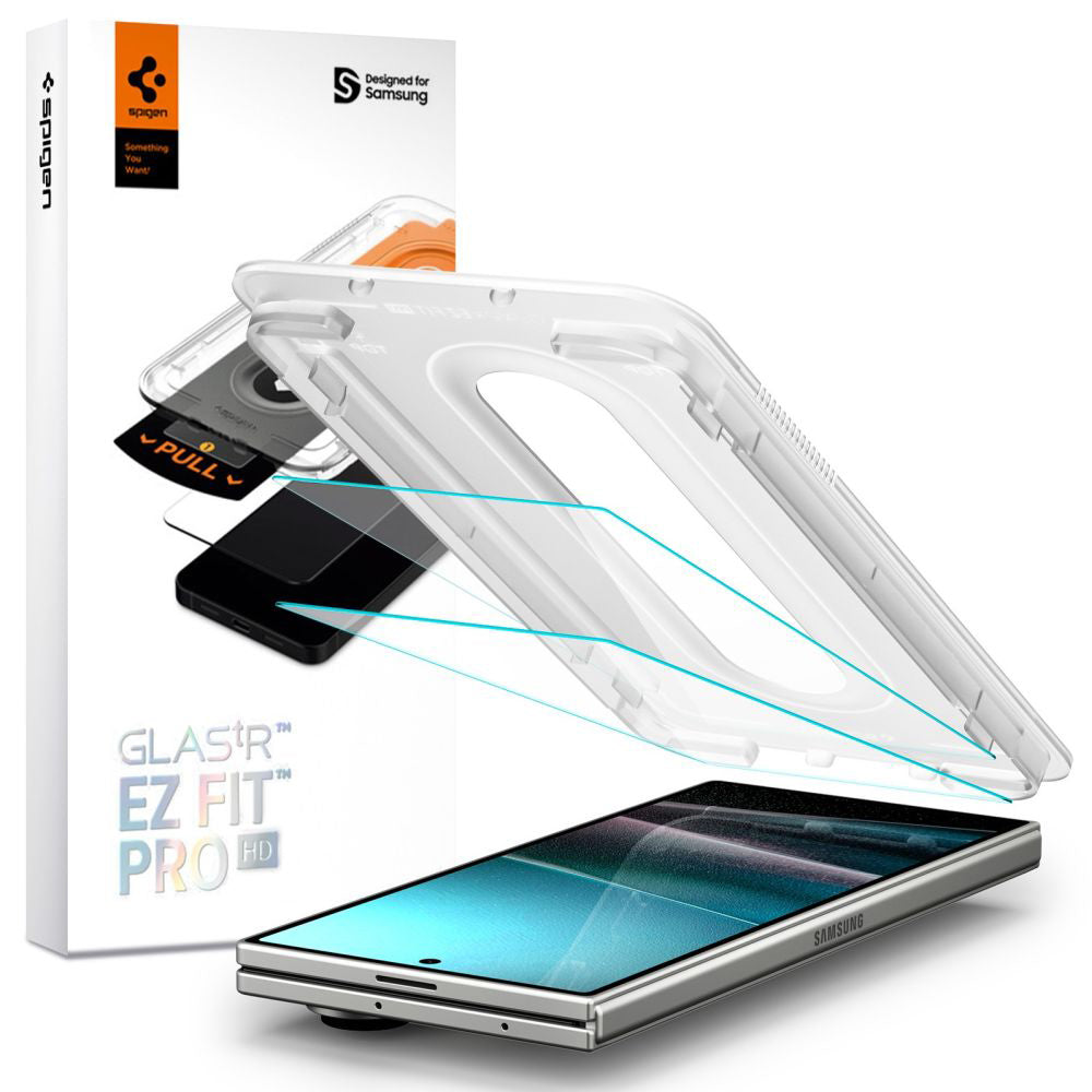 Spigen - Glas.tR EZ-FIT Pro HD (2 pack) - Samsung Galaxy Z Fold7 - Clear