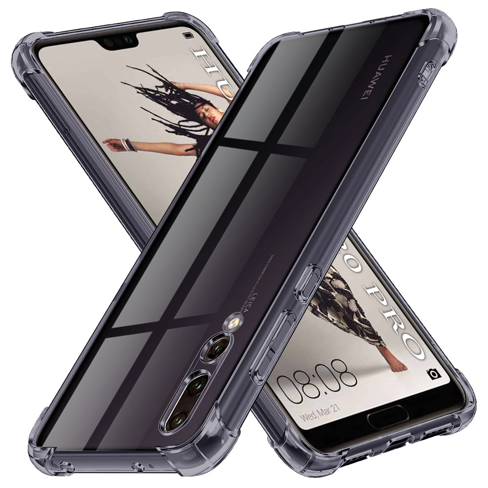 Techsuit - Shockproof Clear Silicone - Huawei P20 Pro - Smoke Black