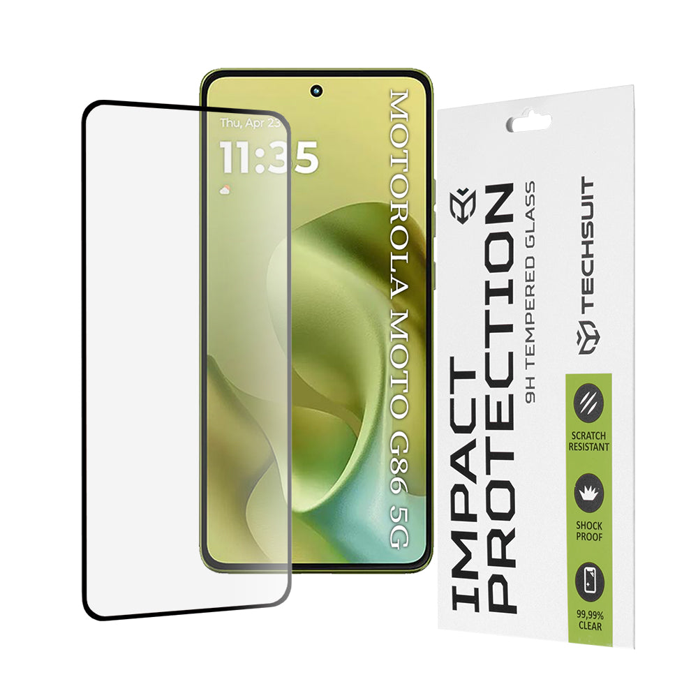 Techsuit - 111D Full Cover / Full Glue Glass - Motorola Moto G86 / Moto G86 Power - Black