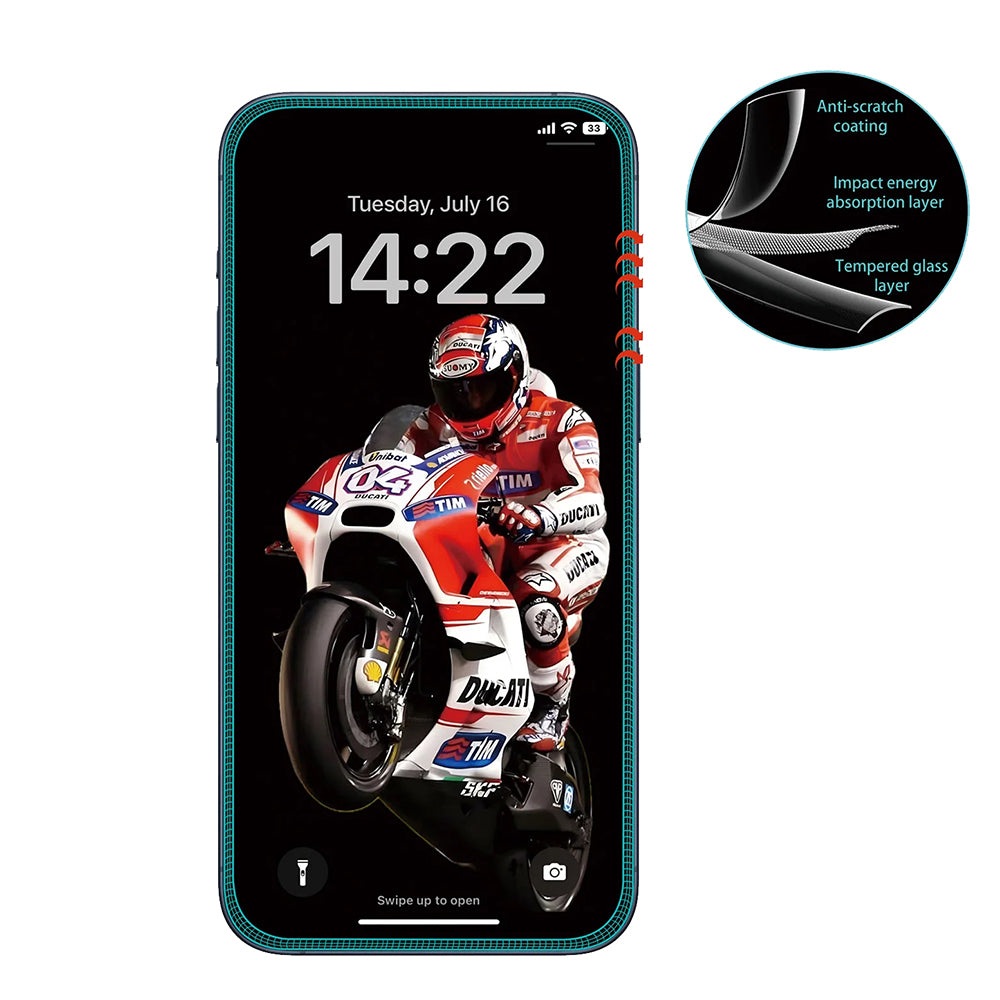 ANANK - 3D 3X Reinforced Anti-crack Screen Protector - iPhone 16 Pro Max - Black