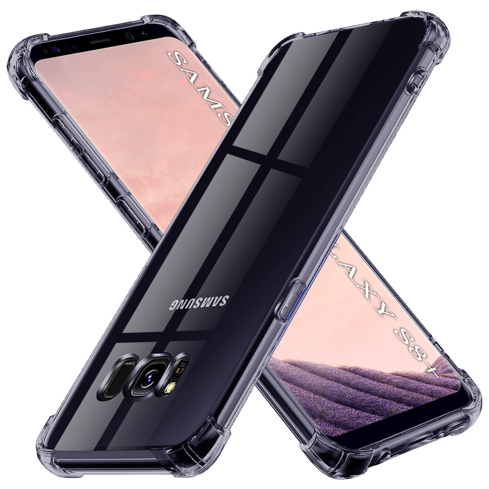 Techsuit - Shockproof Clear Silicone - Samsung Galaxy S8 Plus - Smoke Black