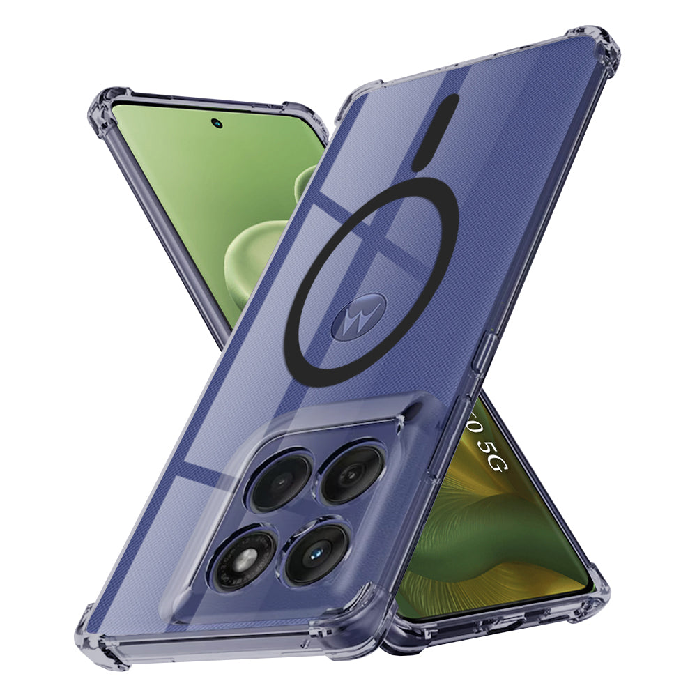 Techsuit - Shockproof Clear Silicone MagSafe - Motorola Edge 60 / Edge 60 Fusion - Smoke Black