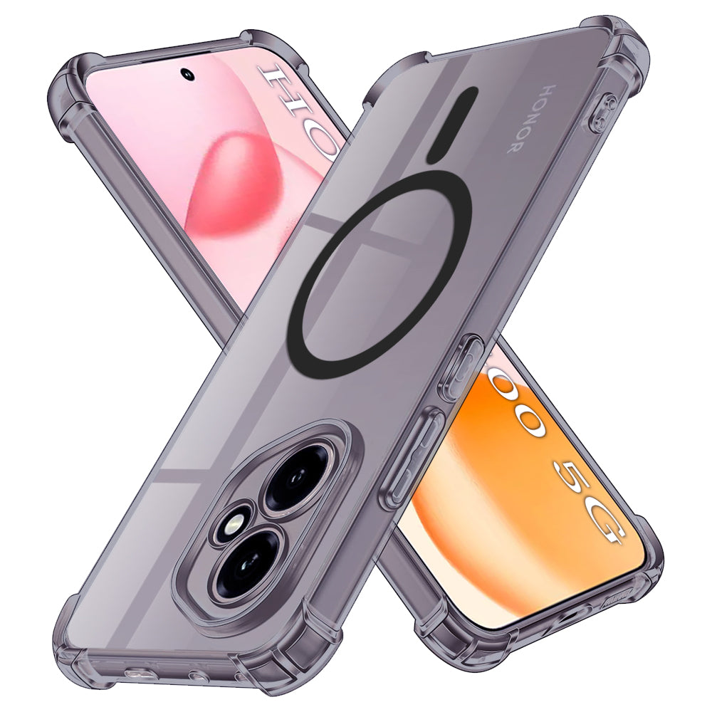 Techsuit - Shockproof Clear Silicone MagSafe - Honor 400 - Smoke Black