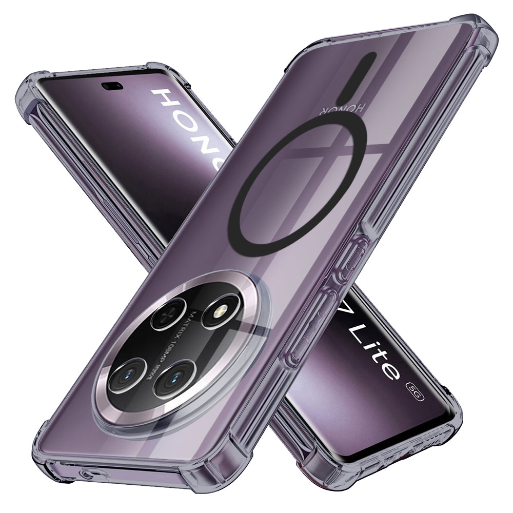 Techsuit - Shockproof Clear Silicone MagSafe - Honor Magic7 Lite / X9c - Smoke Black