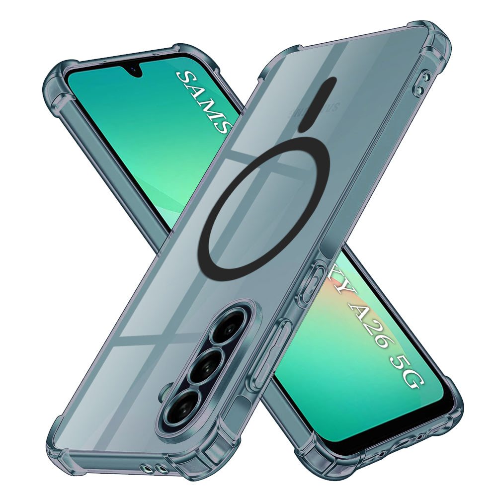 Techsuit - Shockproof Clear Silicone MagSafe - Samsung Galaxy A26 5G - Smoke Black