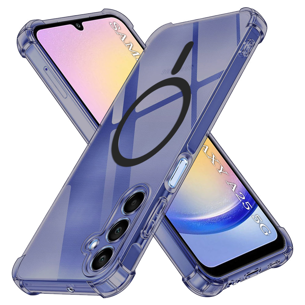 Techsuit - Shockproof Clear Silicone MagSafe - Samsung Galaxy A25 5G - Smoke Black
