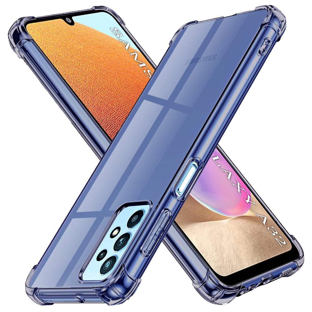 Techsuit - Shockproof Clear Silicone - Samsung Galaxy A32 4G - Smoke Black