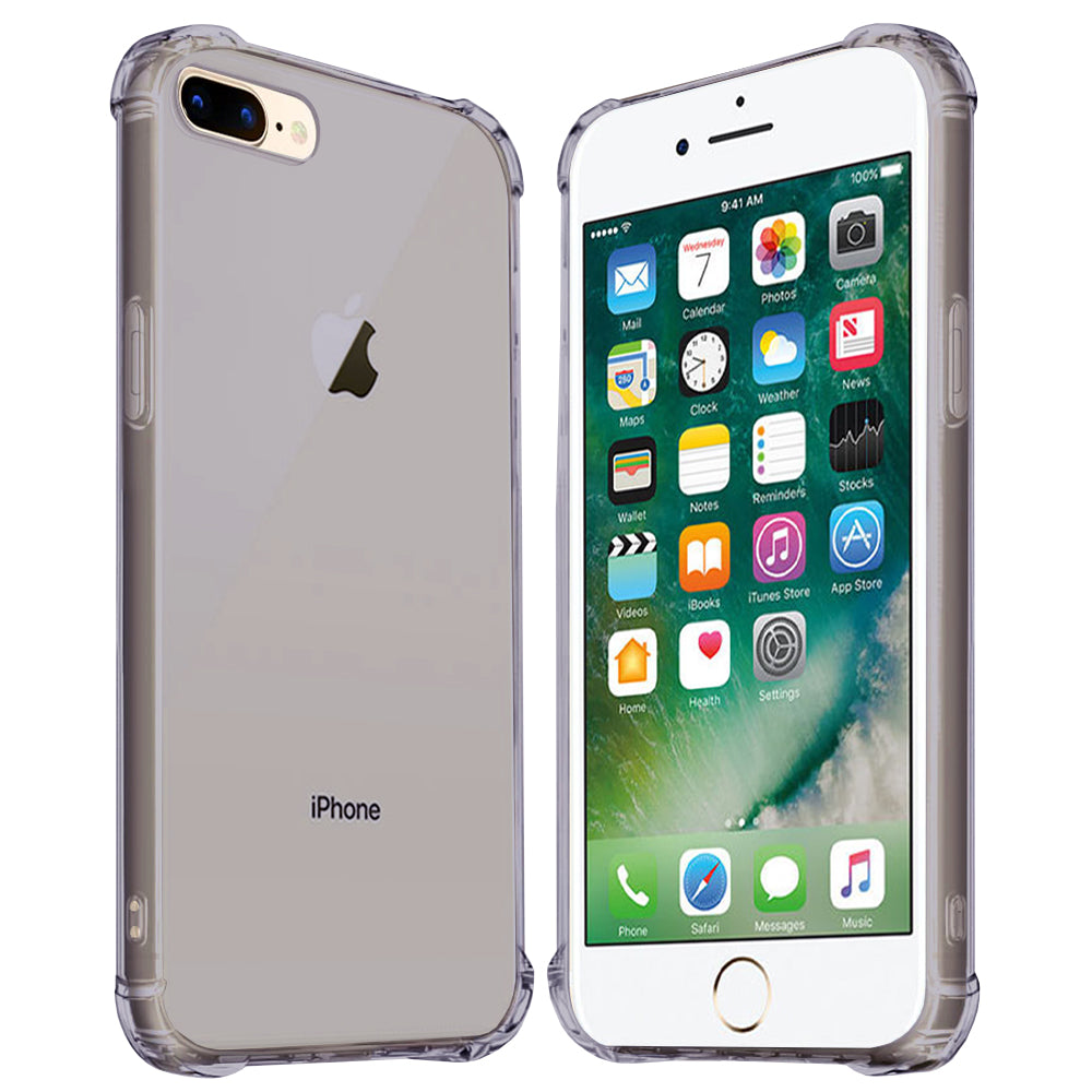 Techsuit - Shockproof Clear Silicone - iPhone 7 Plus / iPhone 8 Plus - Smoke Black