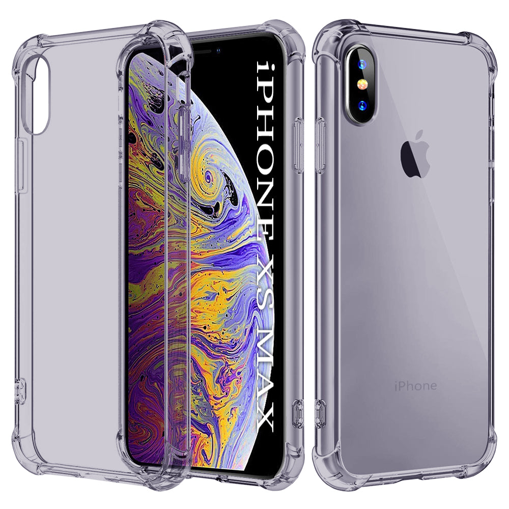 Techsuit - Shockproof Clear Silicone - iPhone XS Max - Smoke Black
