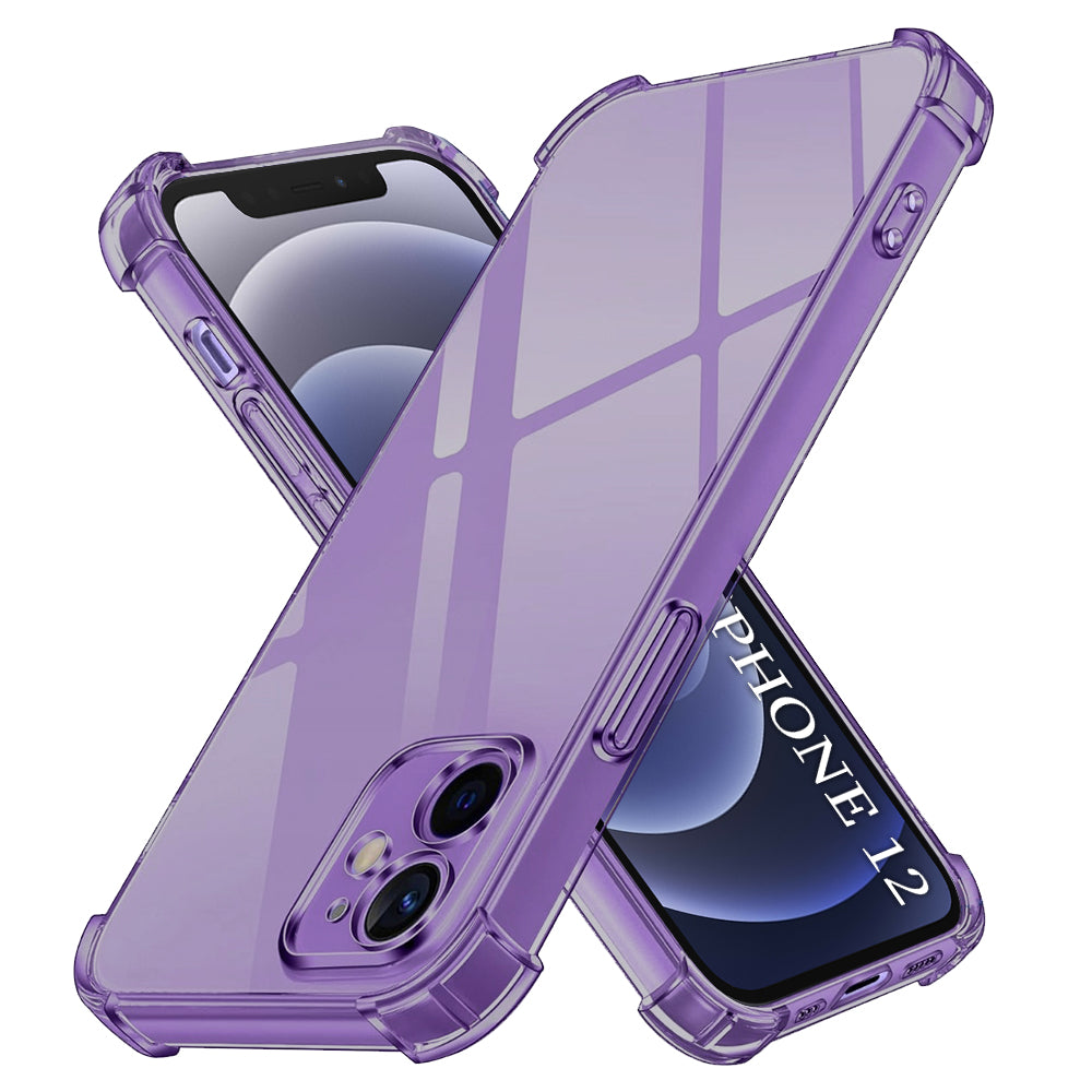 Techsuit - Shockproof Clear Silicone - iPhone 12 - Smoke Black