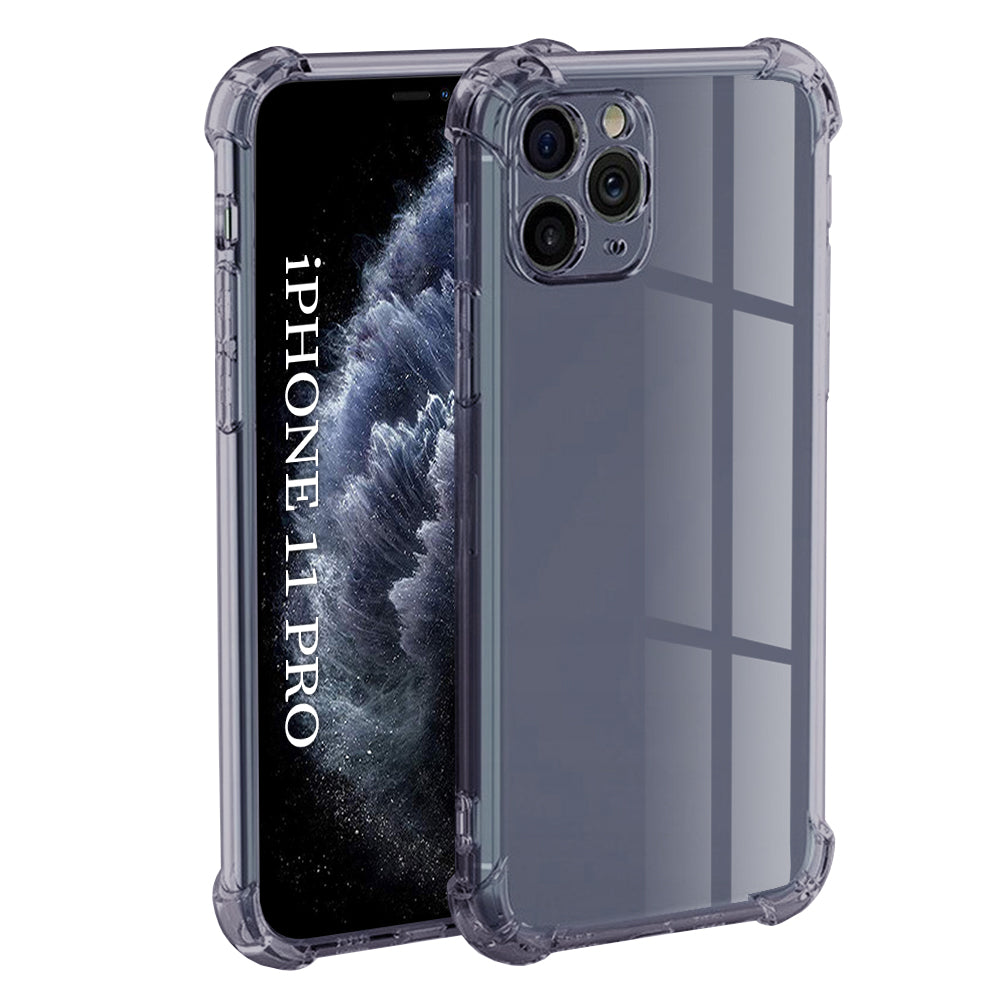 Techsuit - Shockproof Clear Silicone - iPhone 11 Pro - Smoke Black