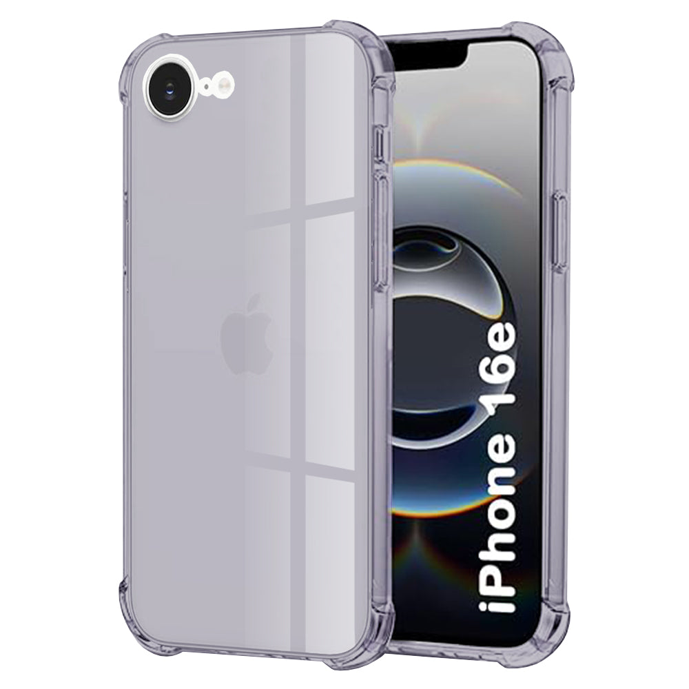 Techsuit - Shockproof Clear Silicone - iPhone 16e - Smoke Black