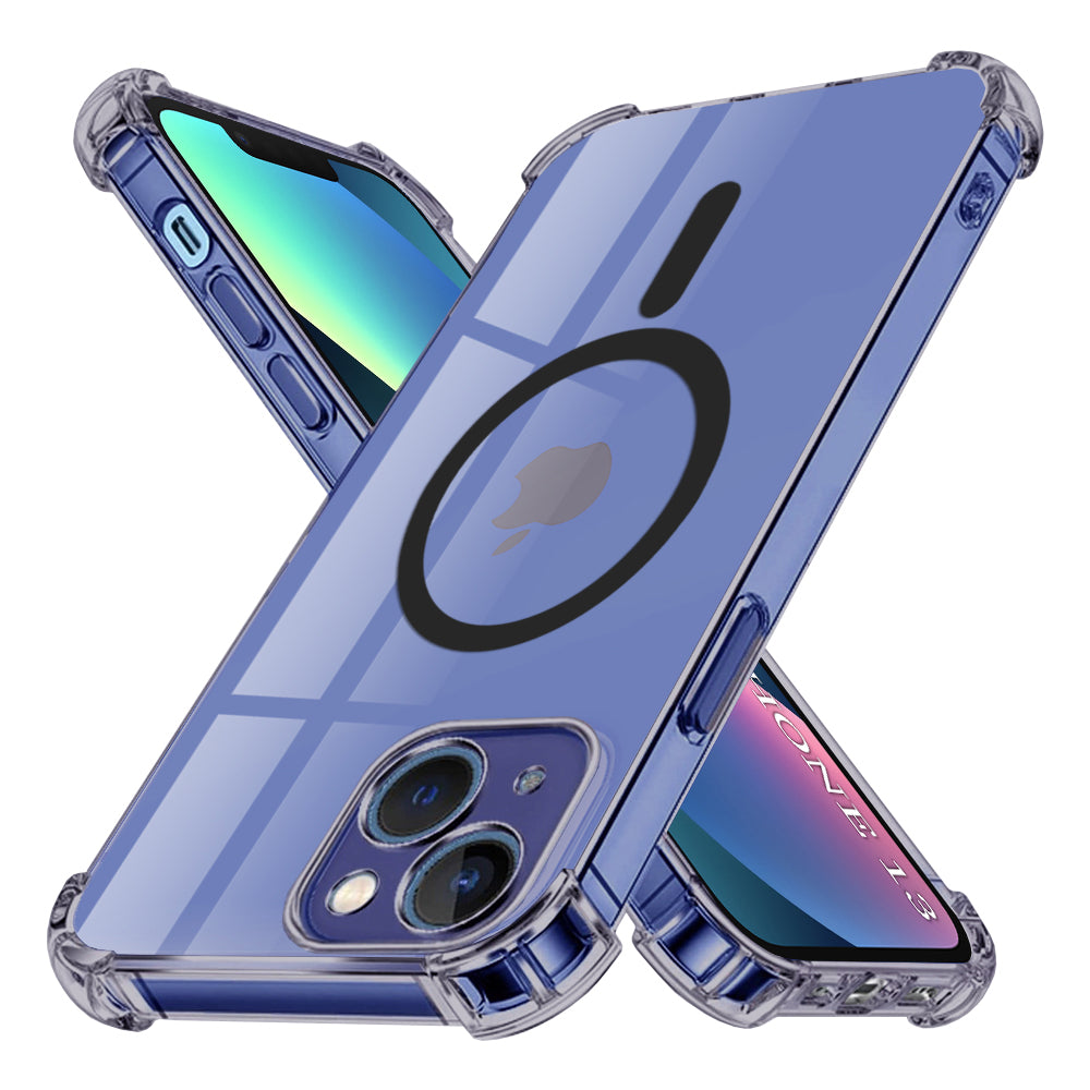 Techsuit - Shockproof Clear Silicone MagSafe - iPhone 13 - Smoke Black