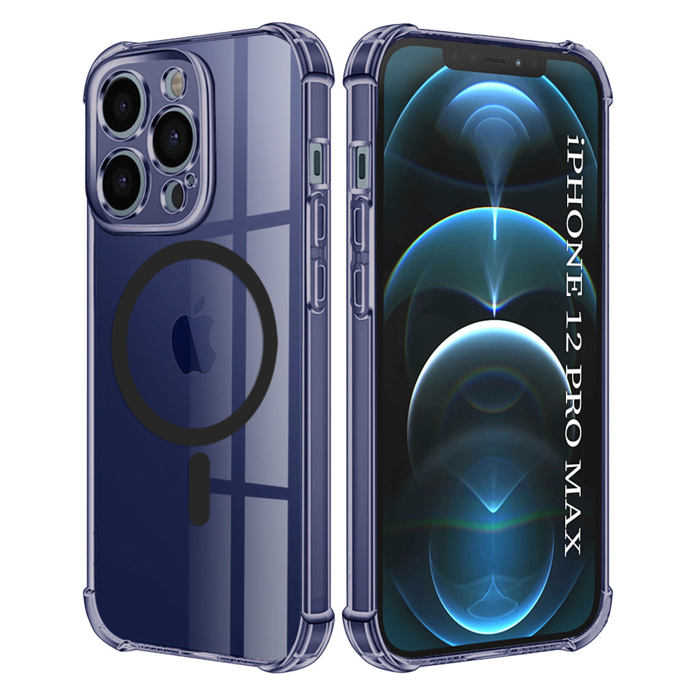 Techsuit - Shockproof Clear Silicone MagSafe - iPhone 12 Pro Max - Smoke Black