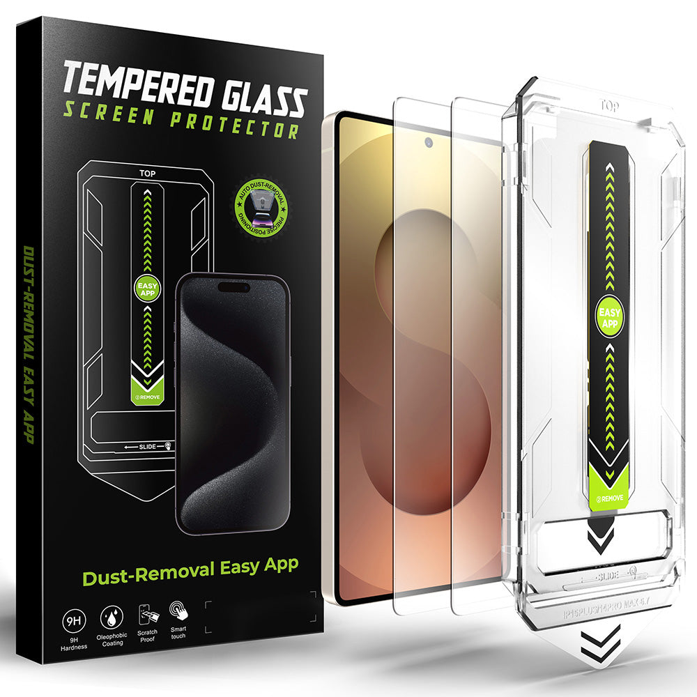 Techsuit - [Fingerprint Unlock Compatible] TitanGlass CrystalHD (2 pack) - Samsung Galaxy S25 Ultra - Clear