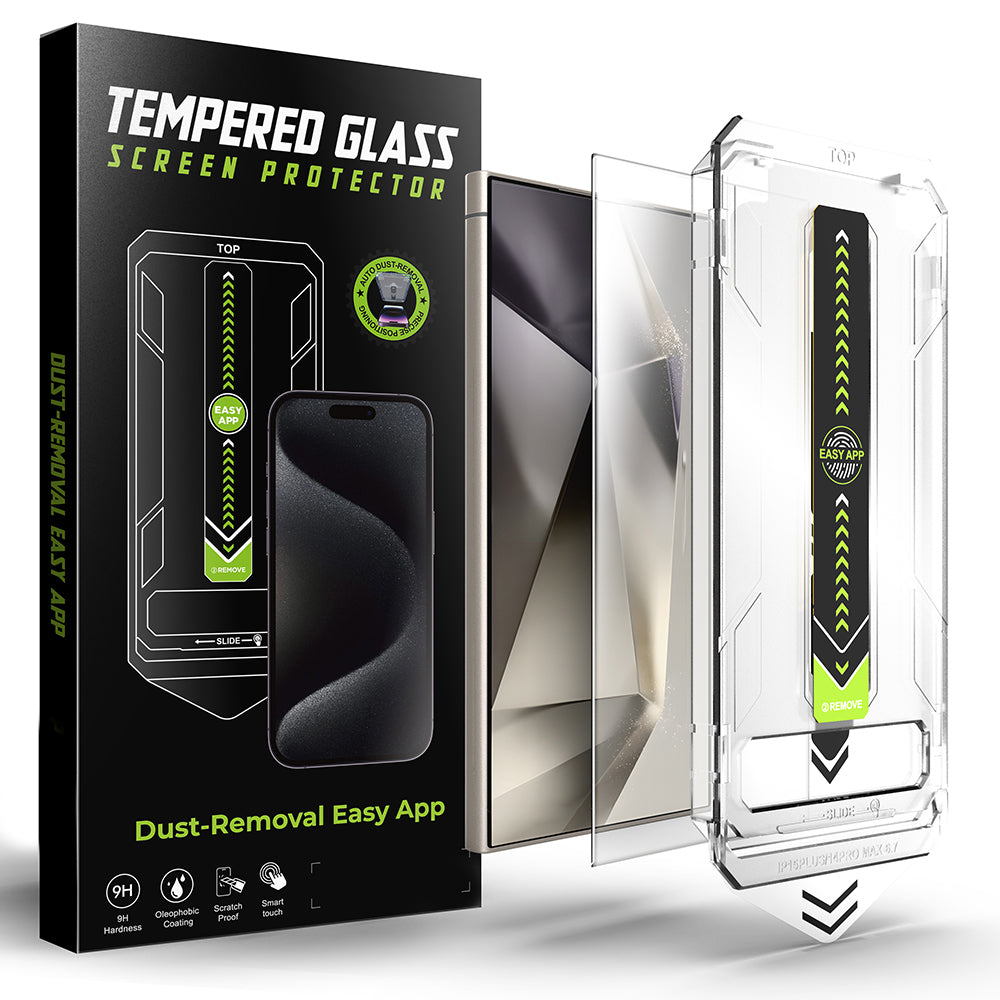 Techsuit - [Fingerprint Unlock Compatible] TitanGlass CrystalHD - Samsung Galaxy S24 Ultra - Clear