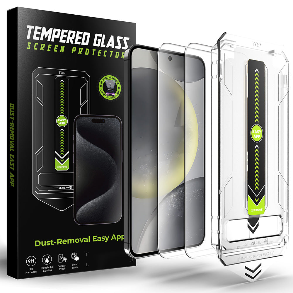 Techsuit - [Fingerprint Unlock Compatible] TitanGlass CrystalHD (2 pack) - Samsung Galaxy S25 / Galaxy S24 - Clear