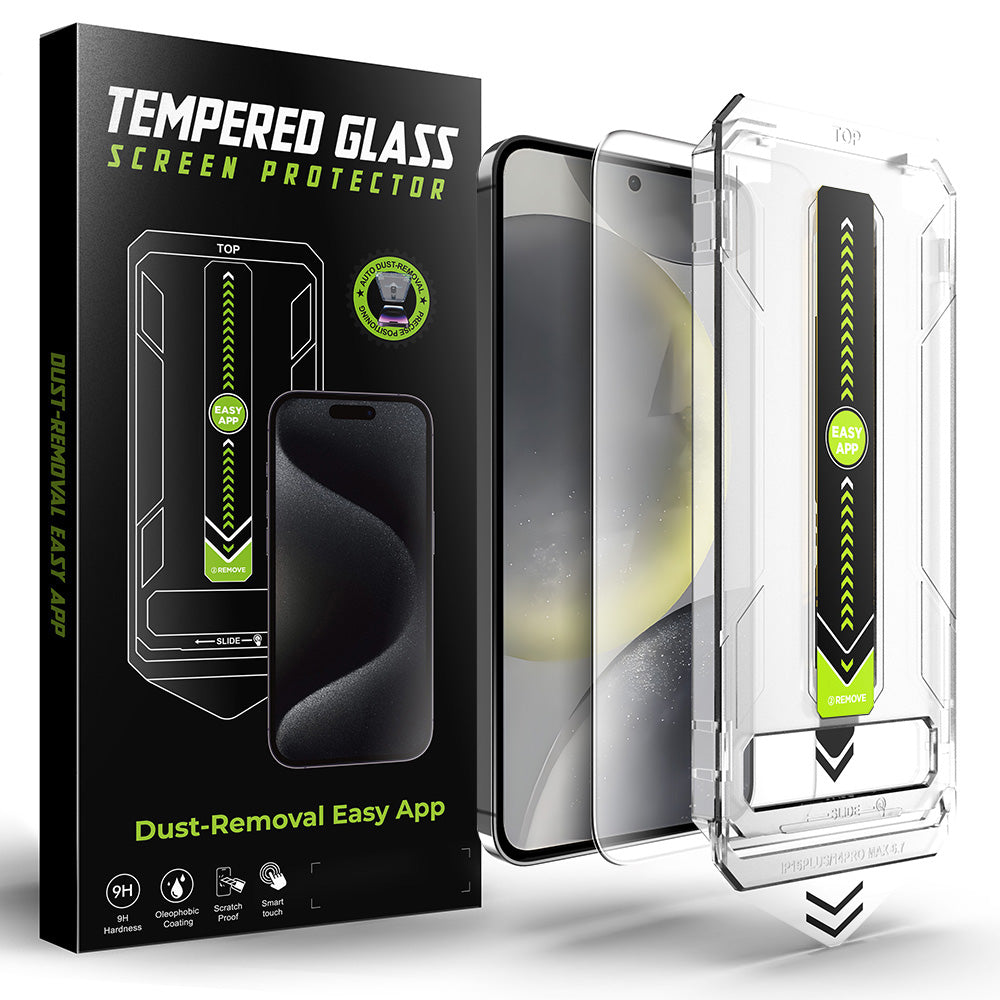 Techsuit - [Fingerprint Unlock Compatible] TitanGlass CrystalHD - Samsung Galaxy S25 / Galaxy S24 - Clear