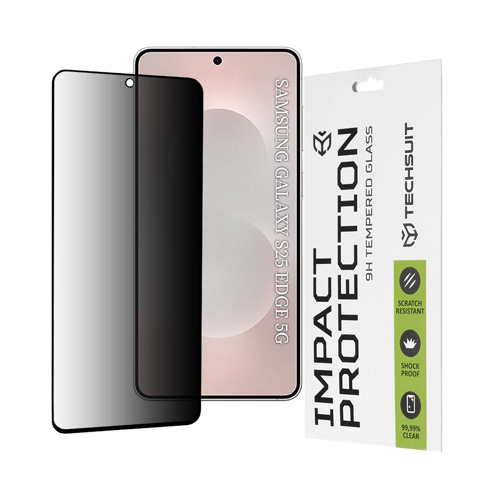 Techsuit - 111D Privacy FullÂ Glue - Samsung Galaxy S25 Edge - Black