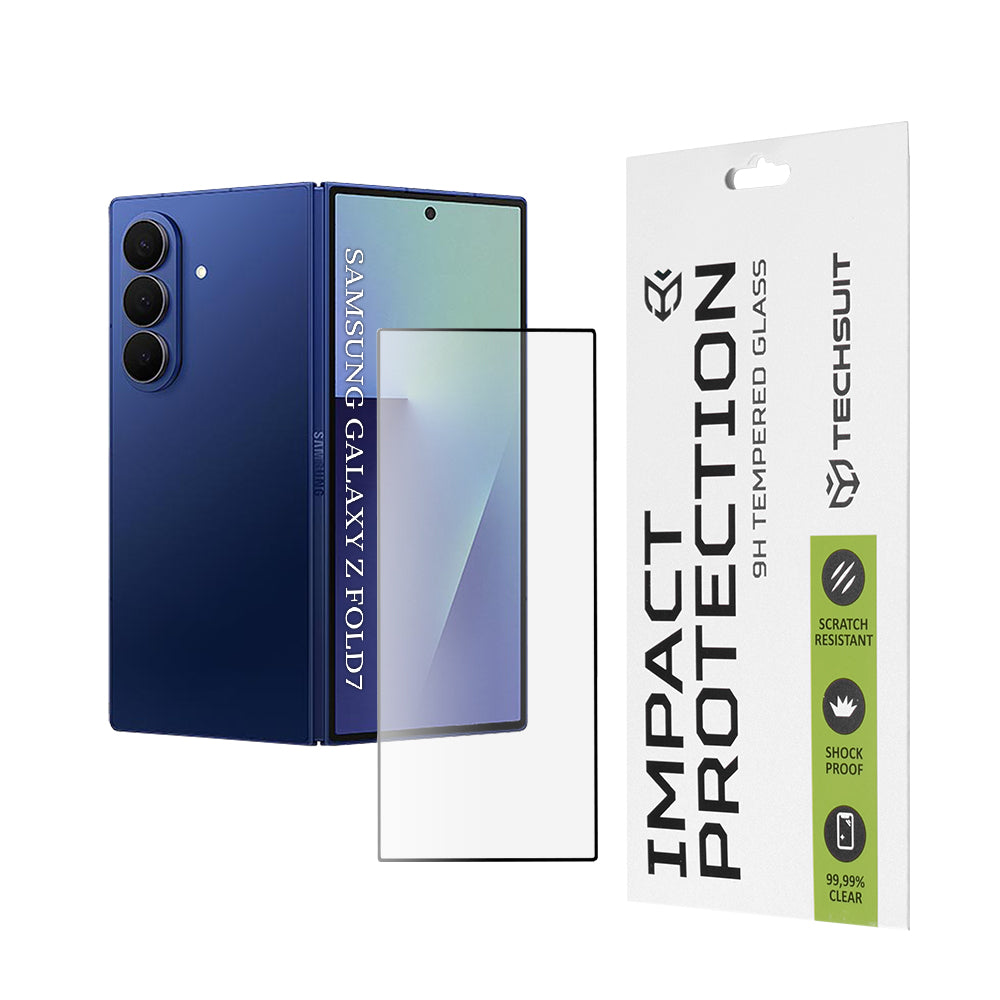 Techsuit - 111D Full Cover / Full Glue Glass [Front Screen] - Samsung Galaxy Z Fold7 - Black
