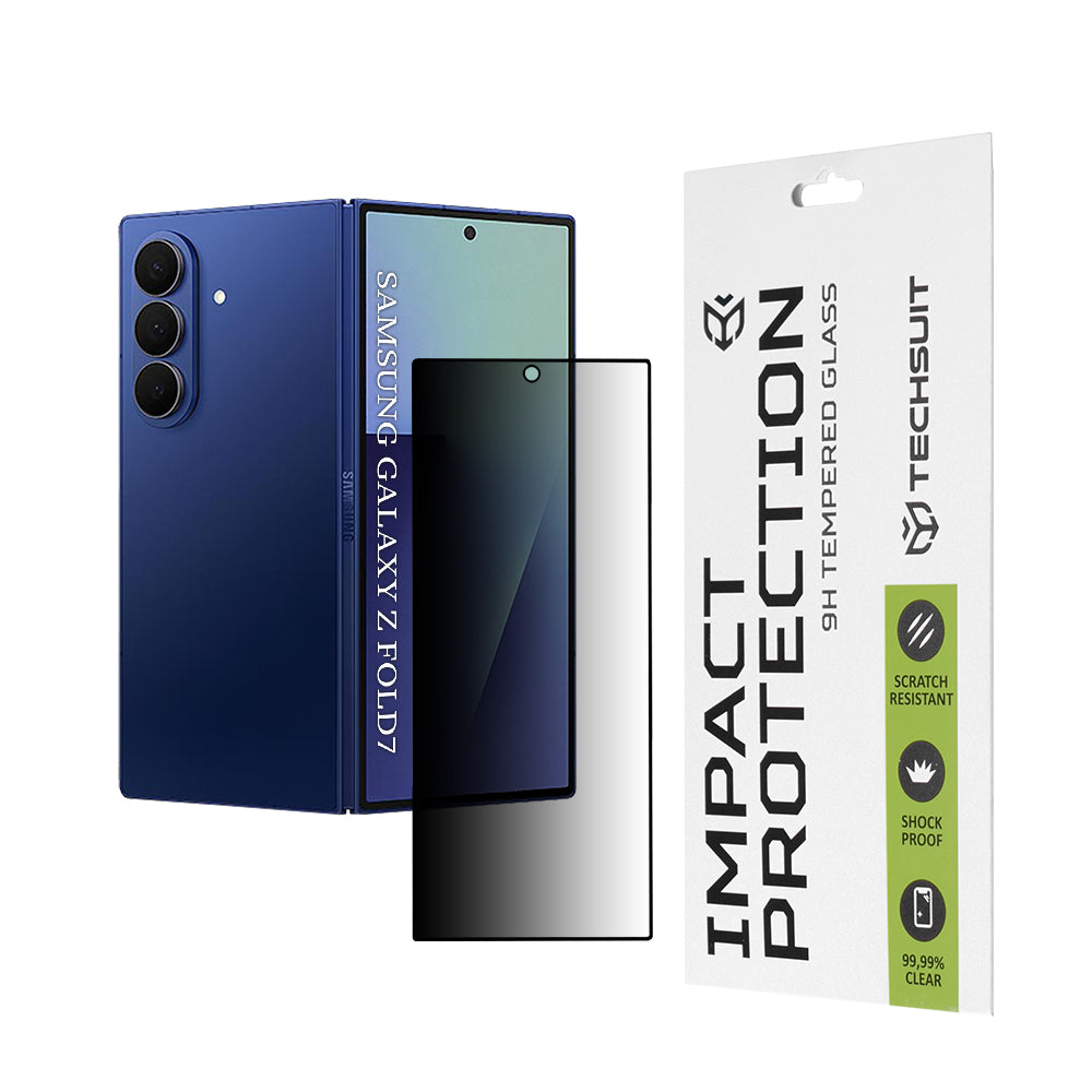 Techsuit - 111D Privacy FullÂ Glue [Front Screen] - Samsung Galaxy Z Fold7 - Black