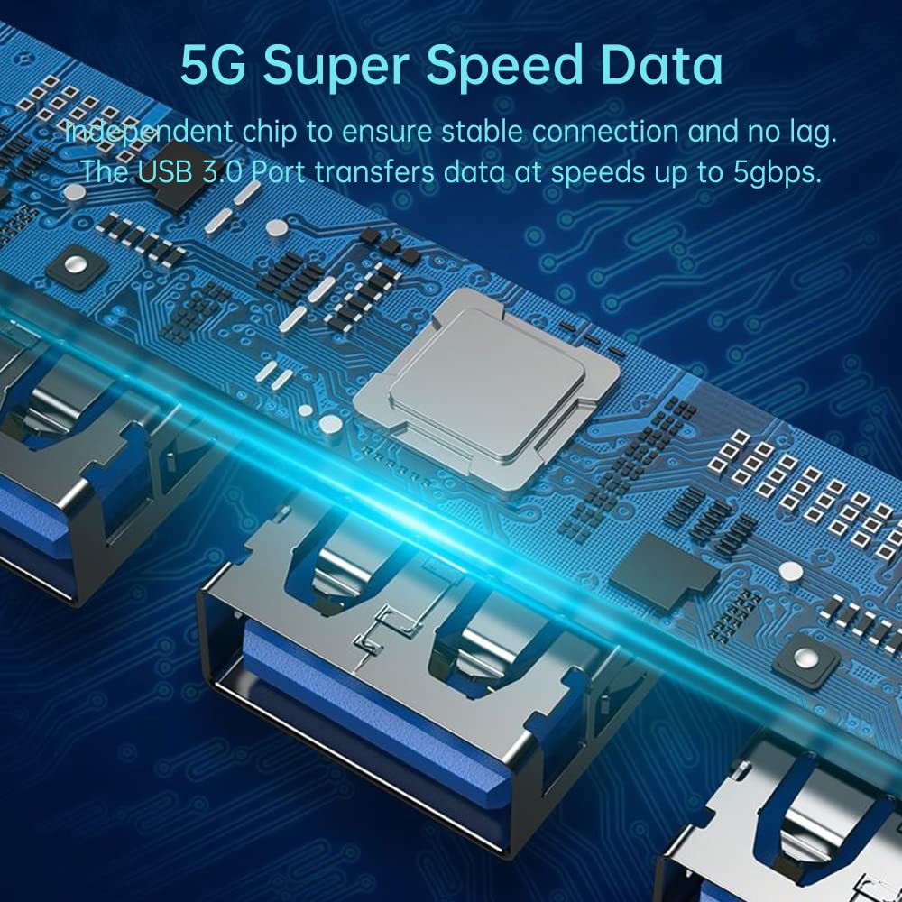 Techsuit - Docking Station DataBridge 4 in 1 (H8) - USB, Type-C to USB 3.0, 3x USB 2.0 - Gray