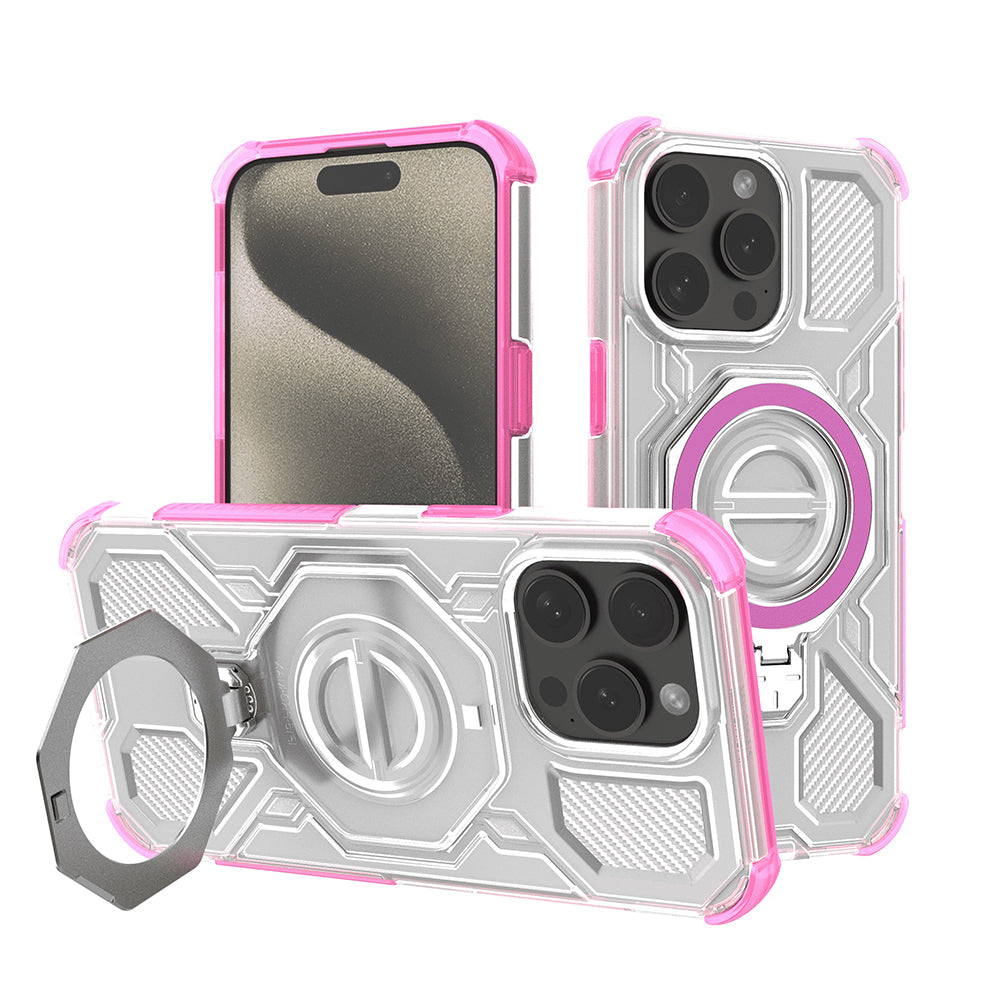 Techsuit - Carbon Shield PRO - iPhone 15 Pro Max - Pink Transparent
