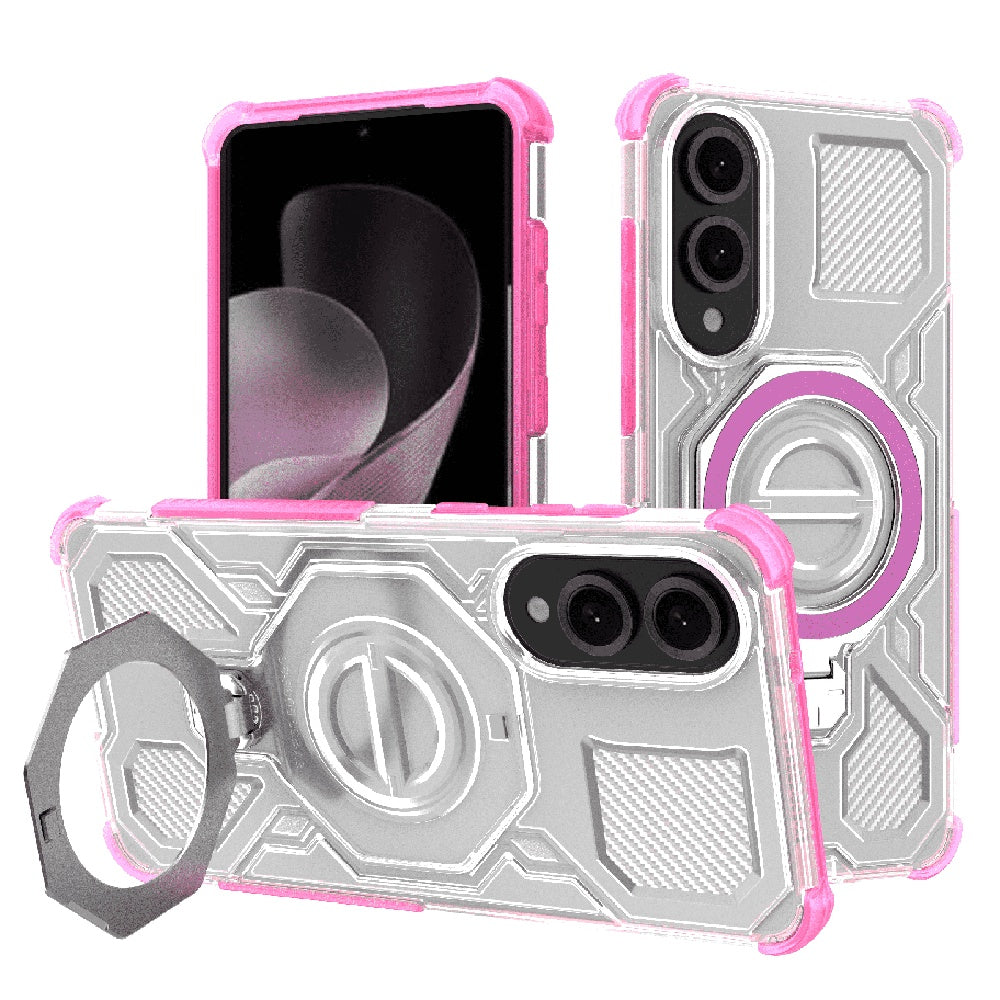 Techsuit - Carbon Shield PRO - Samsung Galaxy S25 Edge - Pink Transparent