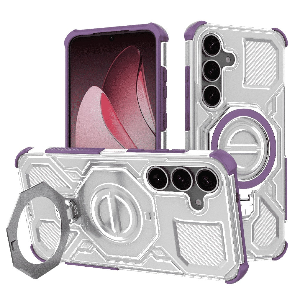 Techsuit - Carbon Shield PRO - Samsung Galaxy S25 - Purple Transparent