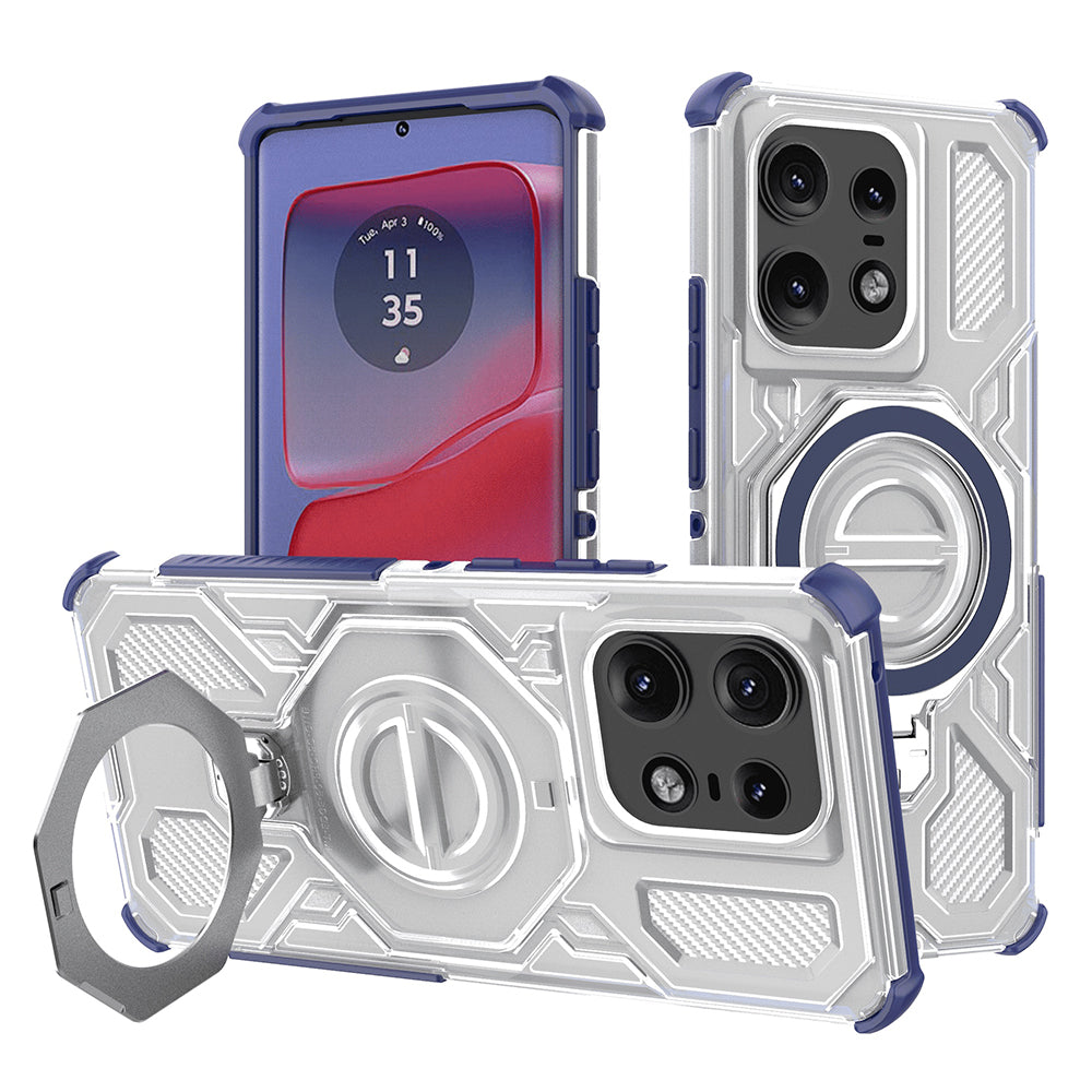 Techsuit - Carbon Shield PRO - Motorola Edge 50 Pro - Blue Transparent